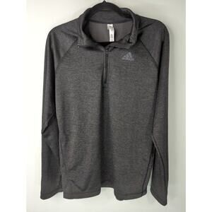Adidas Gray All Sport Quarter‎ Zip Pullover Running Workout Sports Size M